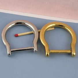 Buckle stirrup "D" ring, dee, half ring, 38 mm