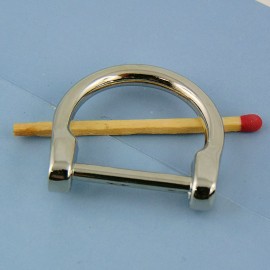 Demi anneau fer cheval D fournitures maroquinerie 30 mm.