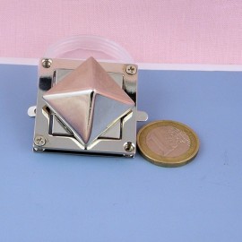 Metal purse twist lock, Hermes style, 13 x 27 mm